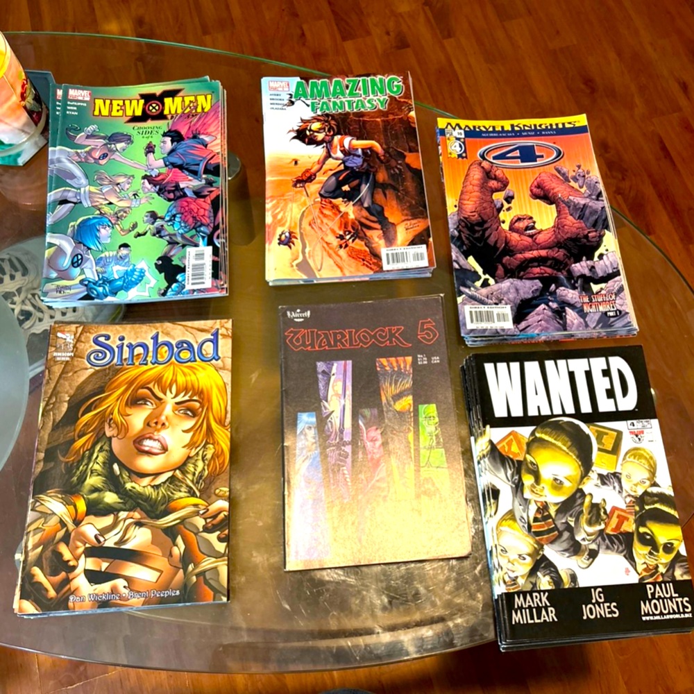 Old comic books with sets